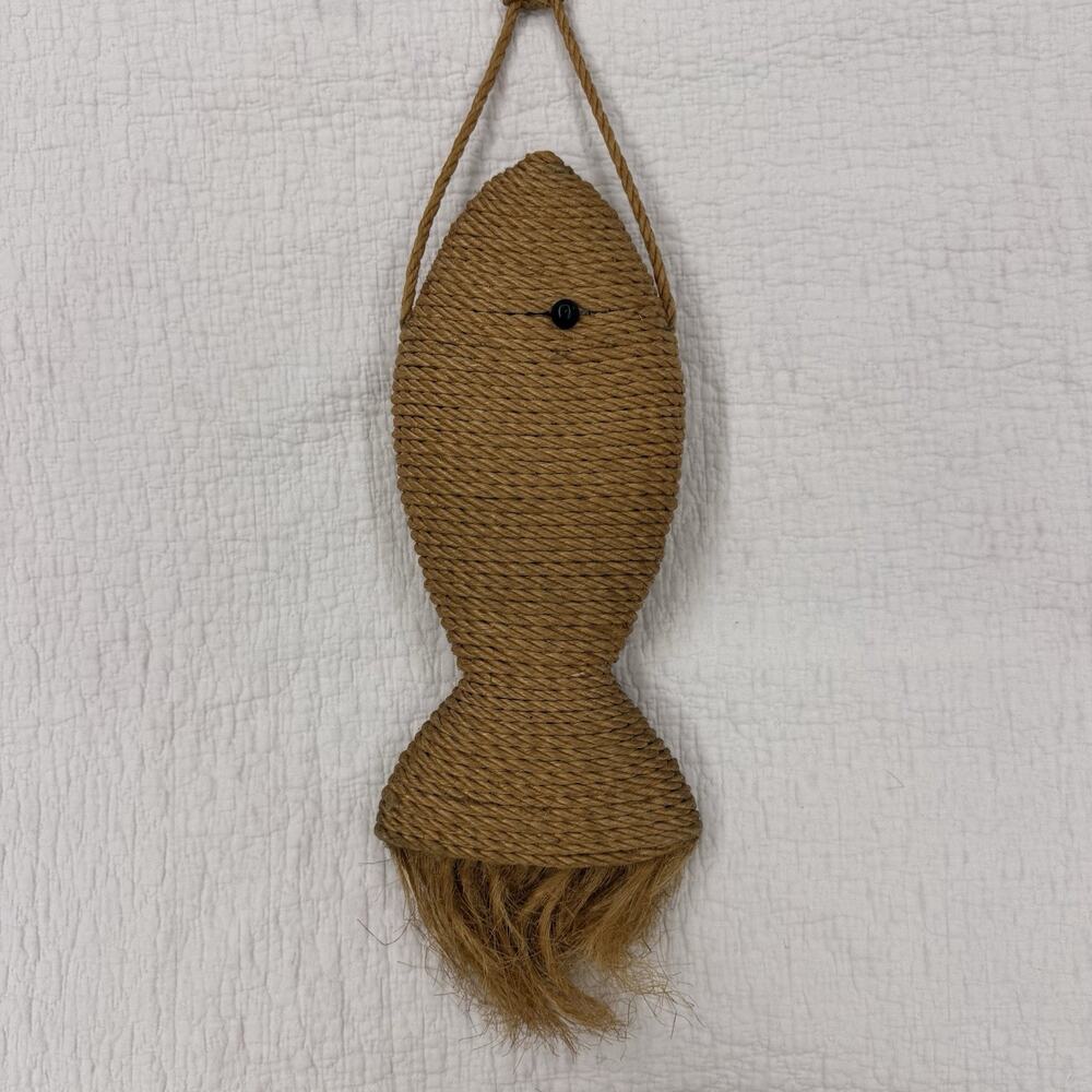 Hanging Rope Fish with Tassel Tail, Boho Chic - Picture 2 of 4